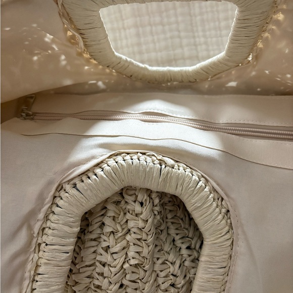 Ramla Elegant Tan Woven Tote Bag, NWOT - Picture 5 of 5